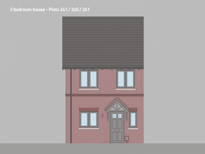 3 bedroom house, plots 241, 260 & 261 - artist's impression subject to change